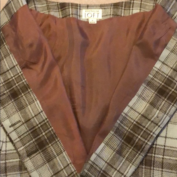 Ann Taylor Loft plaid skirt 4 petite - Picture 4 of 4